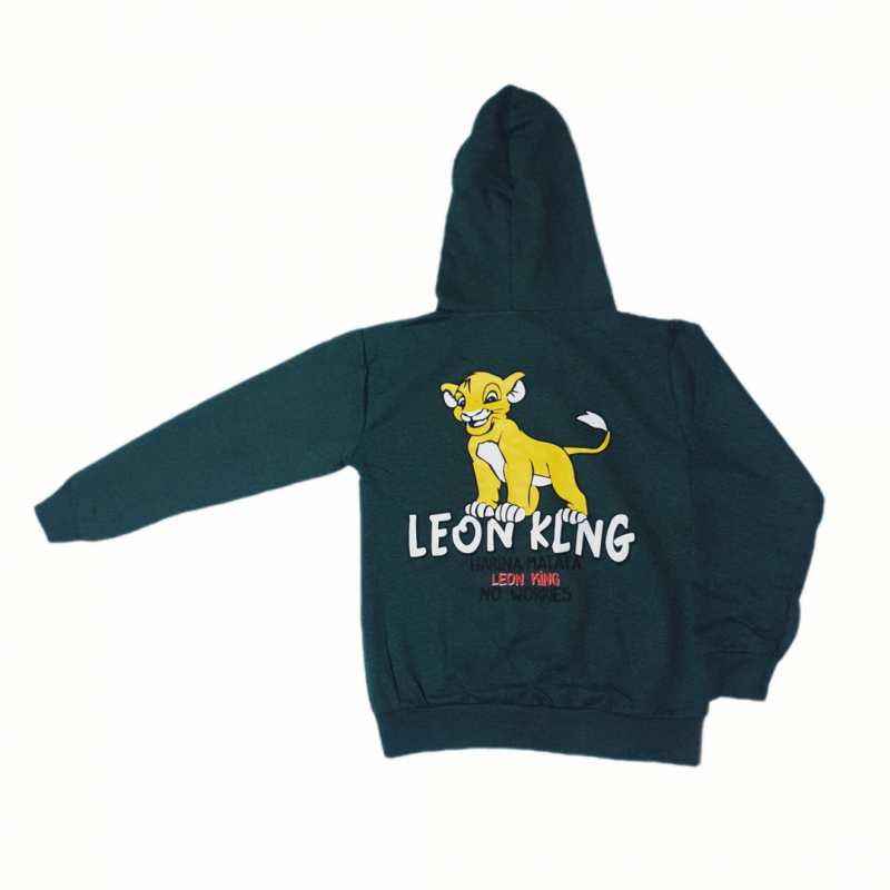 Aslan baskılı sweatshirt takım 6-10 Yaş K. Yeşil - Görsel 4