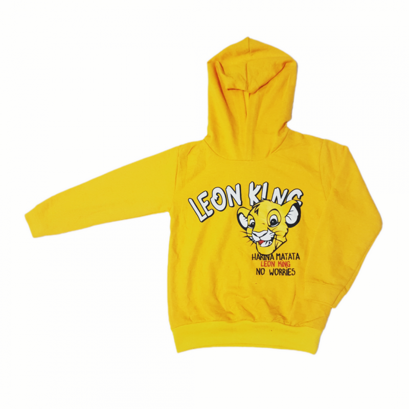 Aslan baskılı sweatshirt takım 6-10 Yaş Sarı - Görsel 3