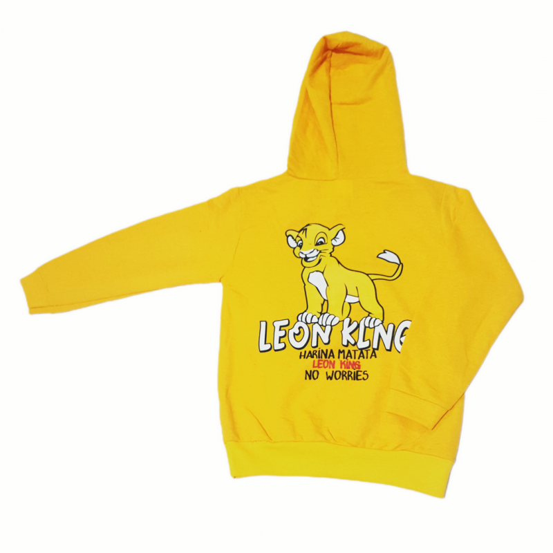 Aslan baskılı sweatshirt takım 6-10 Yaş Sarı - Görsel 4
