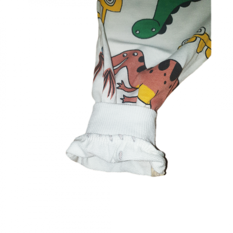 Dinozor baskılı pijama takım 1-5 Yaş Ekru - Görsel 2